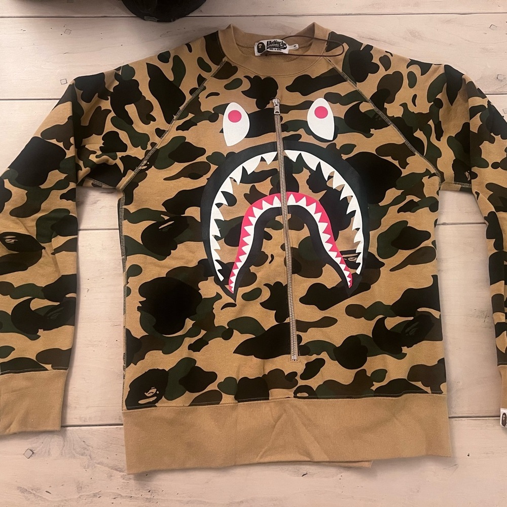 A Bathing Ape Men's Camouflage Shark Sweatshirt